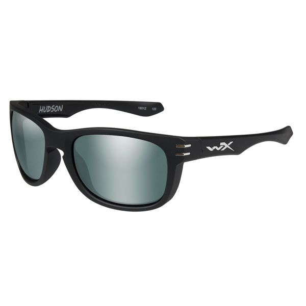 Wiley X Hudson Sunglasses - Matte Black/Platinum Flash