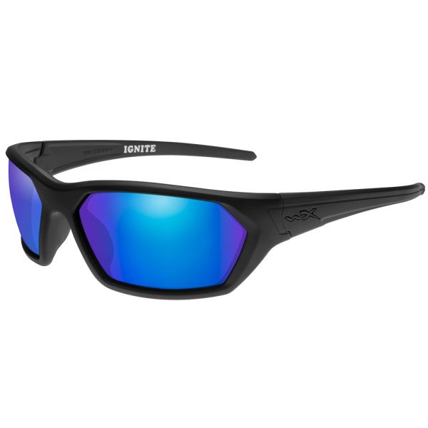 Wiley X Ignite Sunglasses - Matte Black/Polarized Blue Mirror