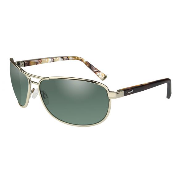 Wiley X Klein Sunglasses - Gold/Polarized Smoke Green