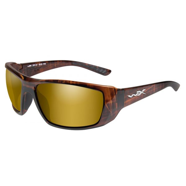 Wiley X Kobe Sunglasses - Gloss Hickory Brown/Polarized Venice Gold Mirror