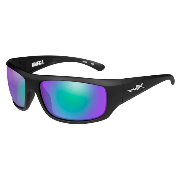 Wiley X Omega Sunglasses - Matte Black/Polarized Emerald Mirror