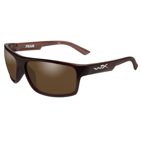 Wiley X Peak Sunglasses - Gloss Layered Tortoise/Amber