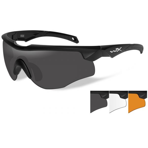 Wiley X Rogue Sunglasses - Matte Black/Grey/Clear/Rust