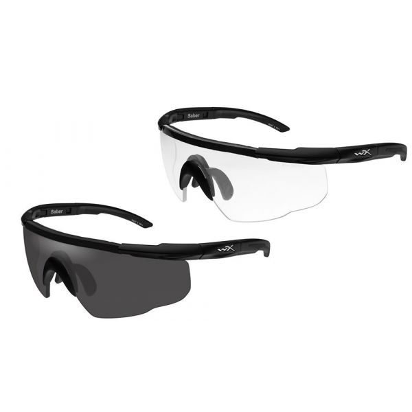 Wiley X Saber Advanced Sunglasses - 2 Matte Black Frames/Smoke Grey/Clear