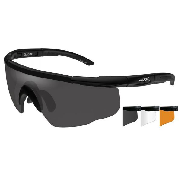 Wiley X Saber Advanced Sunglasses -  Matte Black/Smoke Grey/Clear/Rust