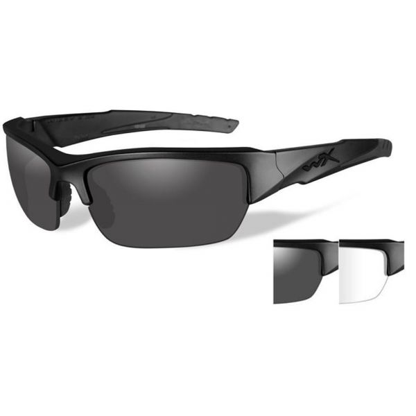 Wiley X Valor Sunglasses - Matte Black/APEL Smoke Grey/Clear