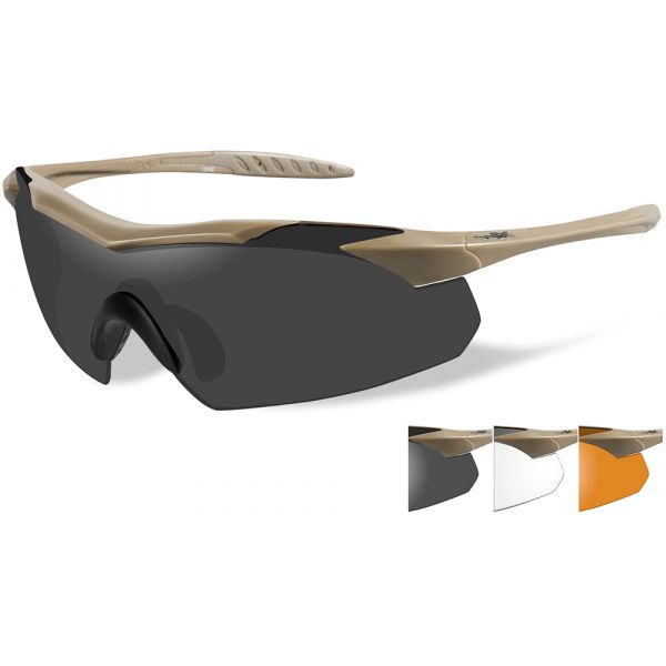 Wiley X Vapor Sunglasses - Tan/Smoke Grey/Clear