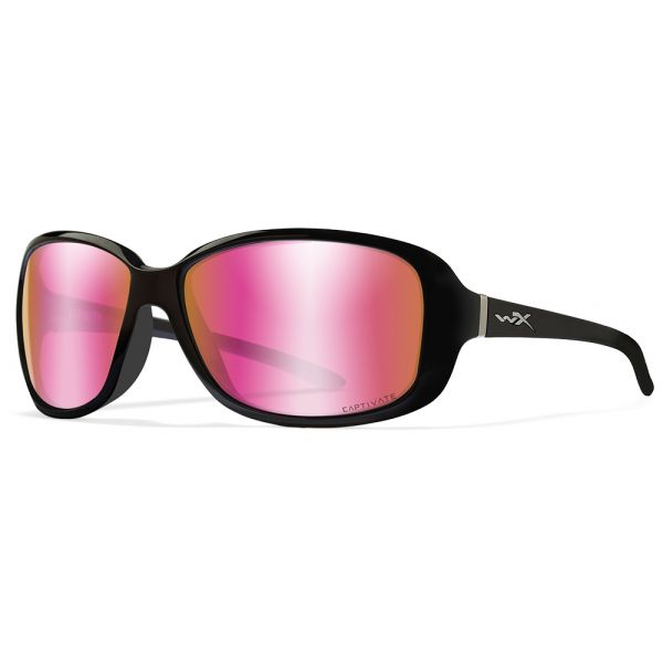 Wiley X WX Affinity Women's Sunglasses - Rose Gold Mirror/Gloss Black Frame