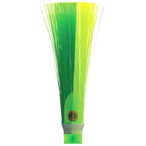 WolfPack Tackle Ahi Head - 3.5oz - Glow Green - Green/Chart Hair