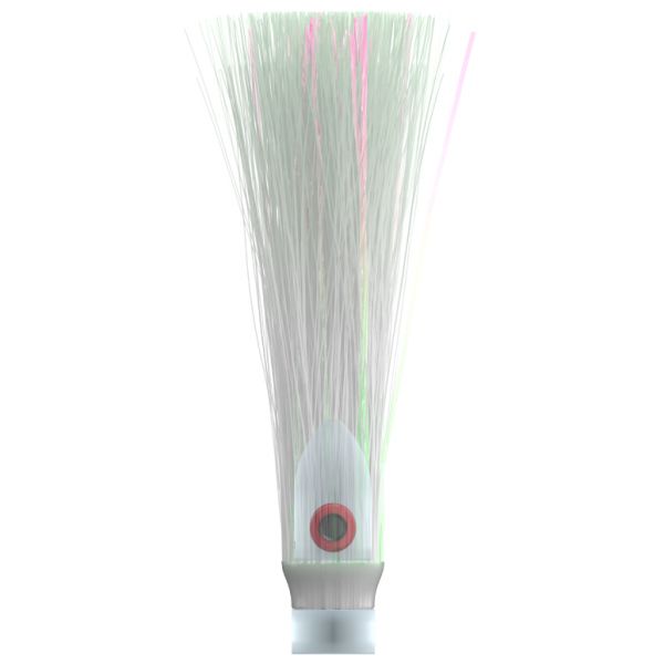 WolfPack Tackle Ahi Trolling Head - 3.5oz - Glow White - Crystal Hair