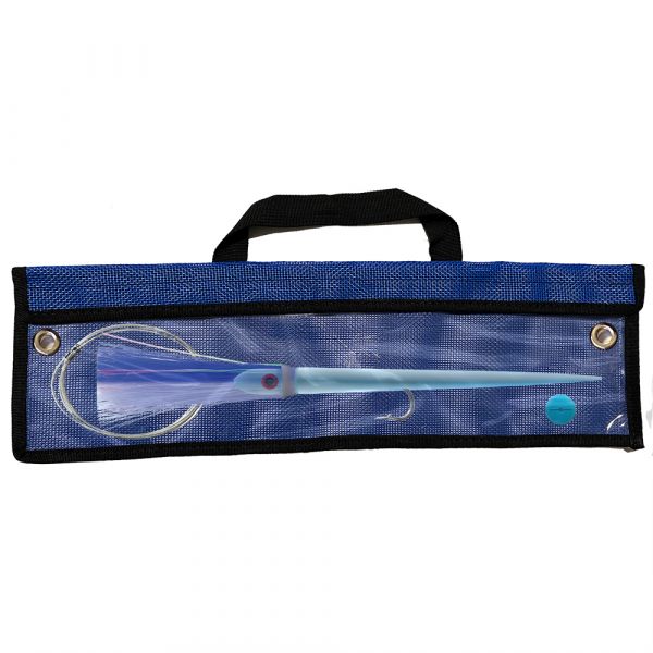 WolfPack Tackle Ahi Rigged Trolling Lure 1oz Glow Blue Sky Blue/Blue