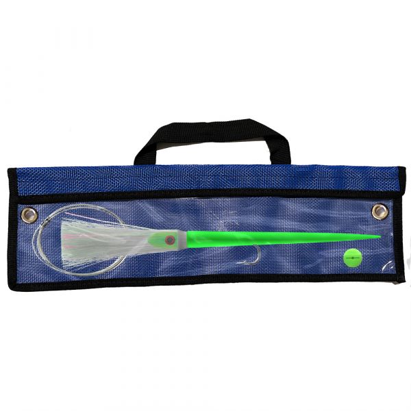 WolfPack Tackle Ahi Rigged Trolling Lure 1oz Glow Green Crystal