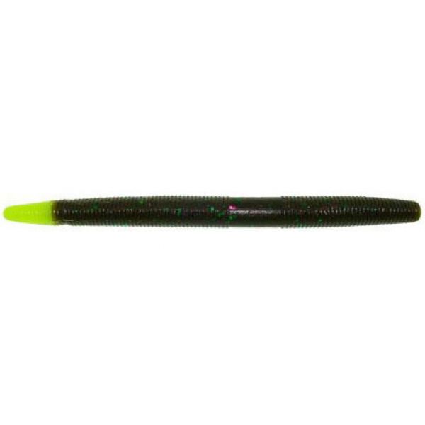 100 pk 5" Senko Style GREEN PUMPKIN CHART TIP Soft Plastic Worms SCENT SALT 