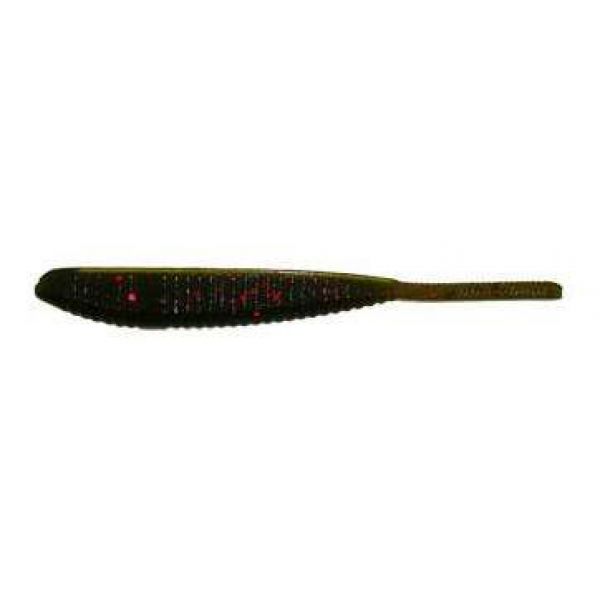 Yamamoto Shad Shape Worm - Green Pumpkin/Red Flake