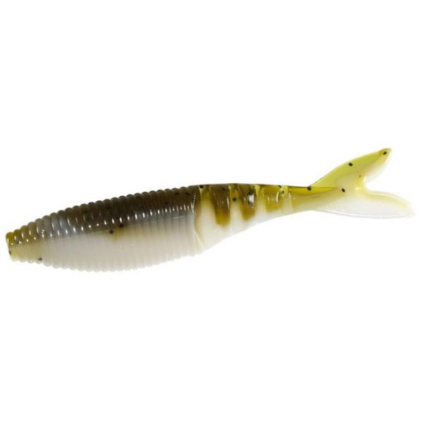 Yamamoto Zako Swimbait - 4in Green Pumpkin/White Laminate