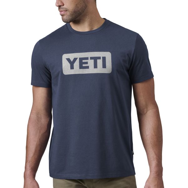 Yeti Premium Logo Badge Short Sleeve T-Shirt - Navy/White