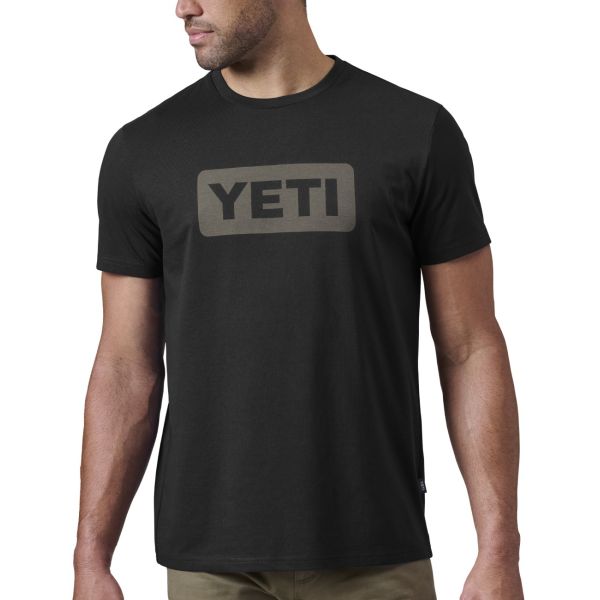 Yeti Premium Logo Badge Short Sleeve T-Shirt - Black/Gray - Large