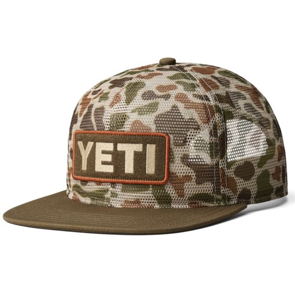 Yeti Mesh Camo Flat Brim Hat - Brown Camo