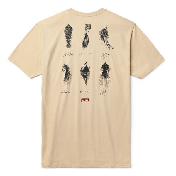 YETI Ambassador Flies Short Sleeve T-Shirt - Cream - Small