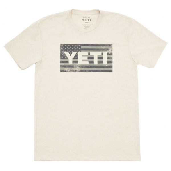 YETI American Flag Short Sleeve T-Shirt - Cream