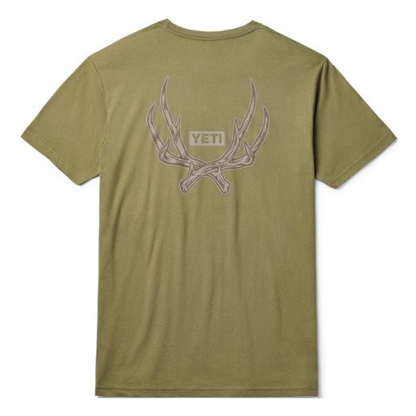 YETI Antler Badge Short Sleeve T-Shirt - Military