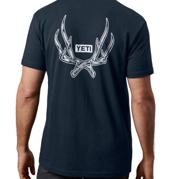 YETI Antler Badge Short Sleeve T-Shirt - Navy