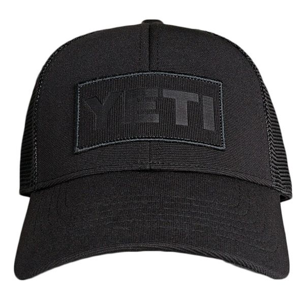 YETI Black on Black Patch Trucker Hat
