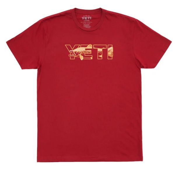 YETI Brown Trout Short Sleeve T-Shirt - Cardinal