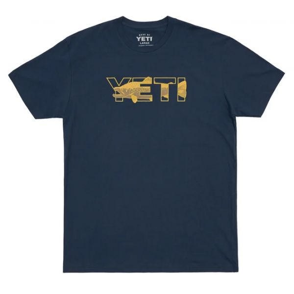 YETI Brown Trout Short Sleeve T-Shirt - Midnight Navy - Large