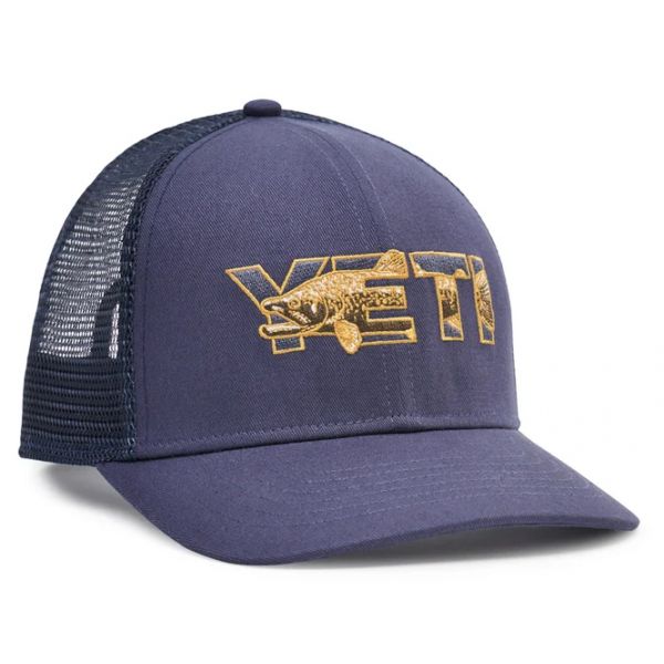 YETI Brown Trout Trucker Hat - Navy