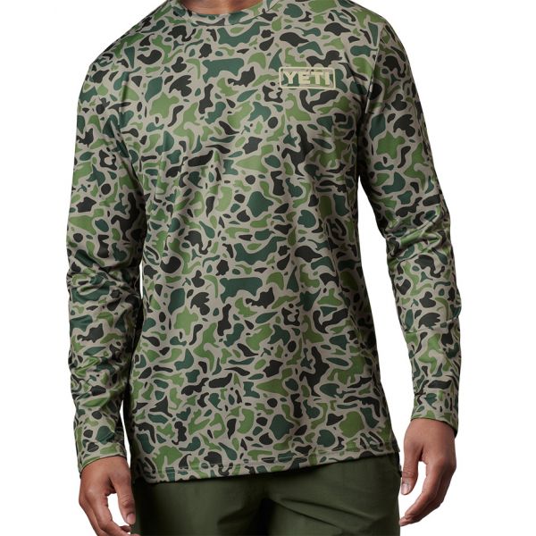 YETI Duck camo Long Sleeve Sunshirt - Green - Large