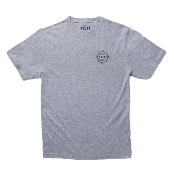 YETI  Fish Compass Short Sleeve T-Shirt - Gray Heather