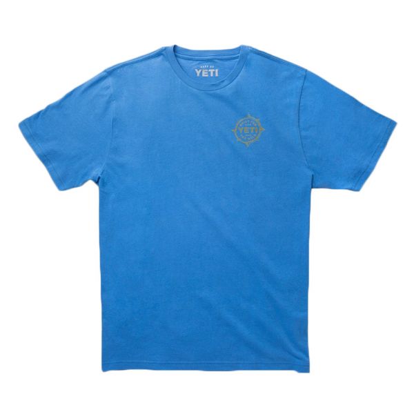 YETI Fish Compass Short Sleeve T-Shirt - Tahoe Blue Medium