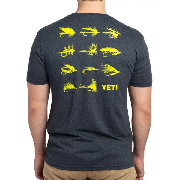 YETI Fly Lures Short Sleeve T-Shirt - Charcoal - Large