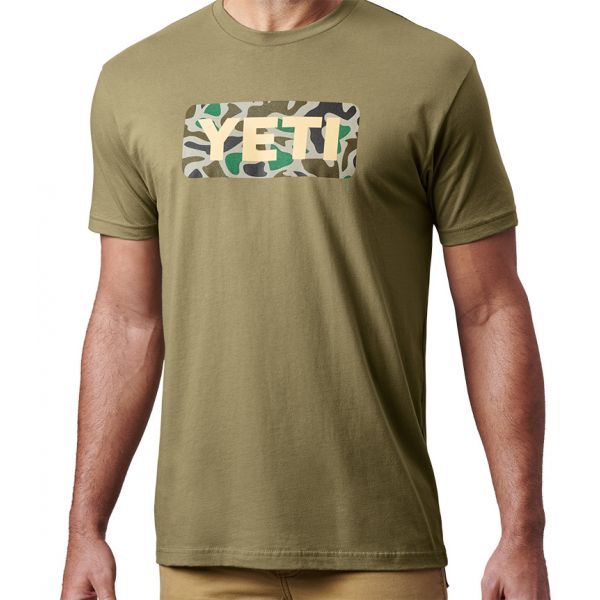 YETI Logo Badge Duck Camo Short Sleeve T-Shirt - Military