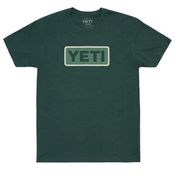 YETI Logo Badge Short Sleeve T-Shirt - Forest Green/Light Green - 2X-Large