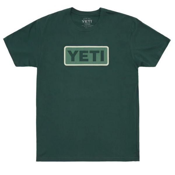 YETI Logo Badge Short Sleeve T-Shirt - Forest Green/Light Green