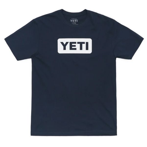 YETI Logo Badge Short Sleeve T-Shirt - Navy/White