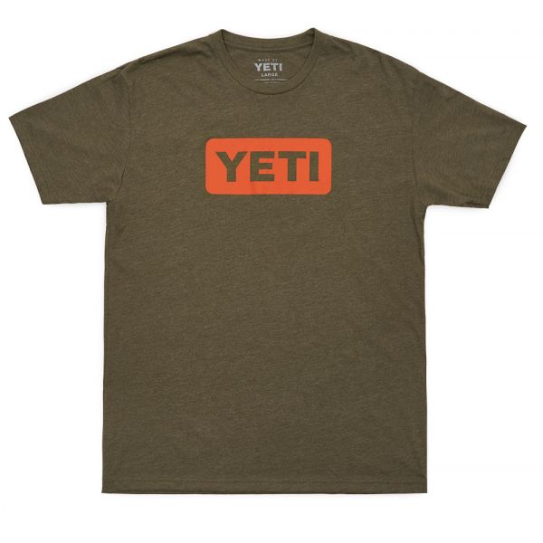 YETI Logo Badge T-Shirt - Olive/Clay - 2XL