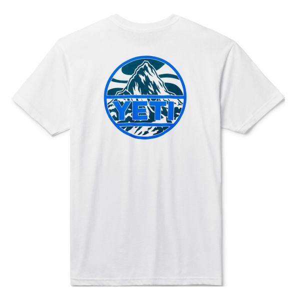 YETI Mountain Badge Short Sleeve T-Shirt - White - 2X-Large