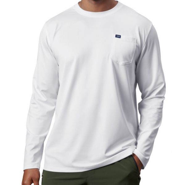 YETI Pocket Long Sleeve Sunshirt - White - Small