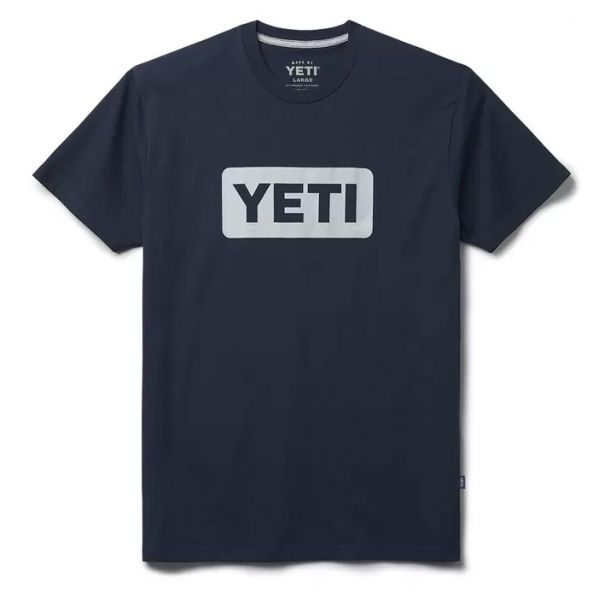 YETI Premium Logo Badge Short Sleeve T-Shirt - Navy/White