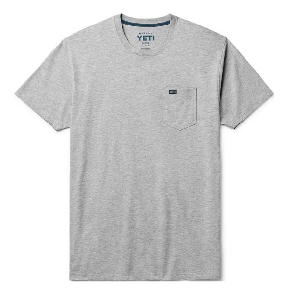 YETI Premium Pocket Short Sleeve T-Shirt - Heather Gray - 2X-Large