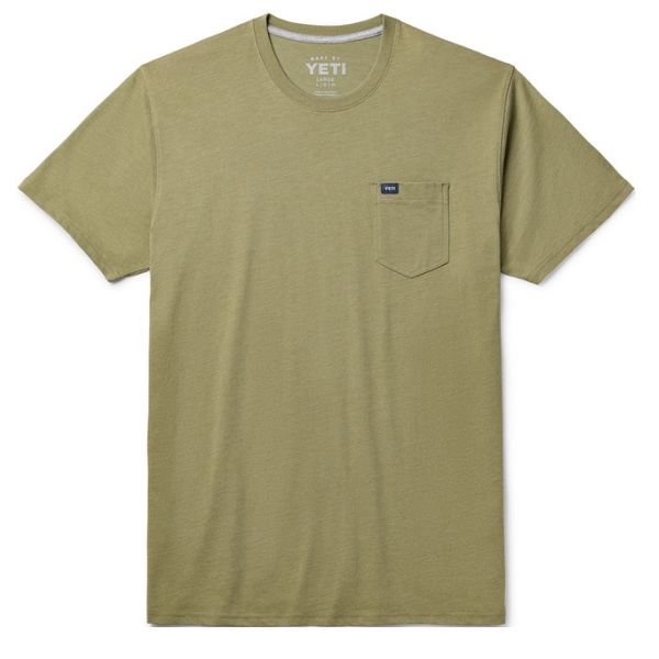 YETI Premium Pocket Short Sleeve T-Shirt - Heather Light Olive - 2X-Large