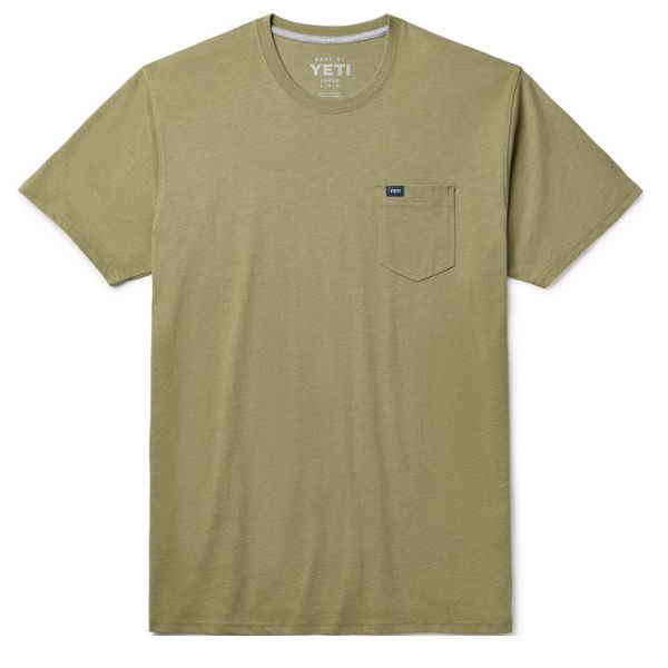 YETI Premium Pocket Short Sleeve T-Shirt - Heather Light Olive