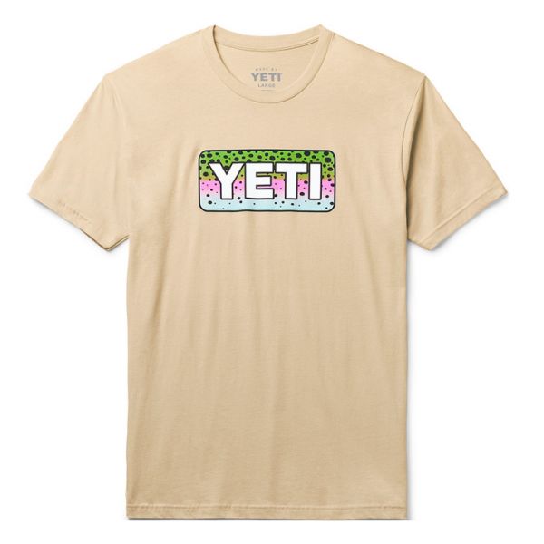 YETI Rainbow Trout Short Sleeve T-Shirt - Cream - 3X-Large