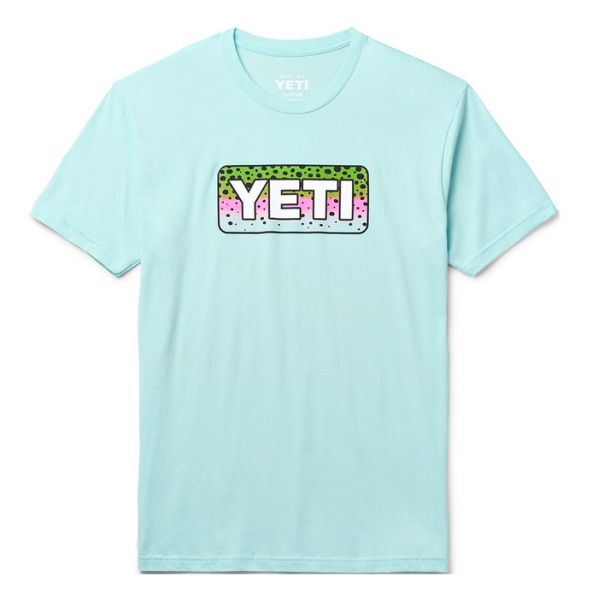 YETI Rainbow Trout Short Sleeve T-Shirt - Light Blue - Large