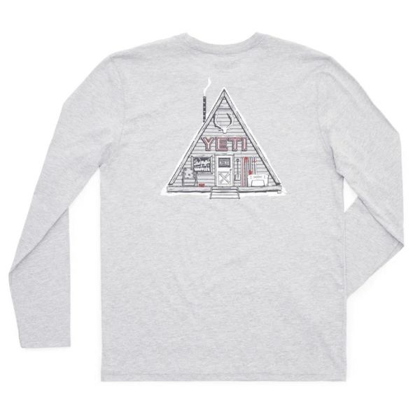 YETI Ski Cabin Long Sleeve T-Shirt - Heather Gray - Medium