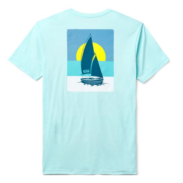 YETI Sunset Sails Short Sleeve T-Shirt - Light Blue - Large