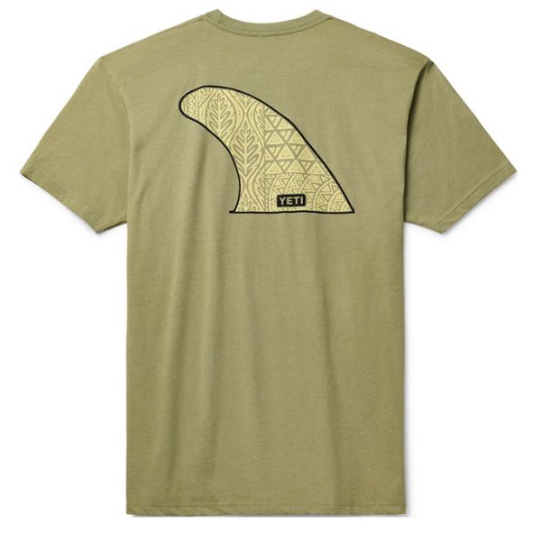 YETI Surf Fin Short Sleeve T-Shirt - Light Olive - Large